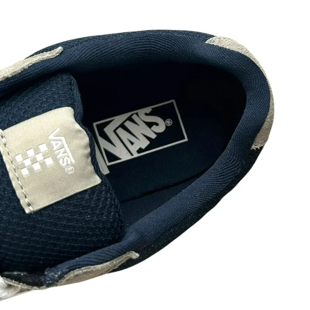 Vans Caldrone Youth Boy's Suede Sneakers Size 3 Gray/Navy Blue Classic‎ Style